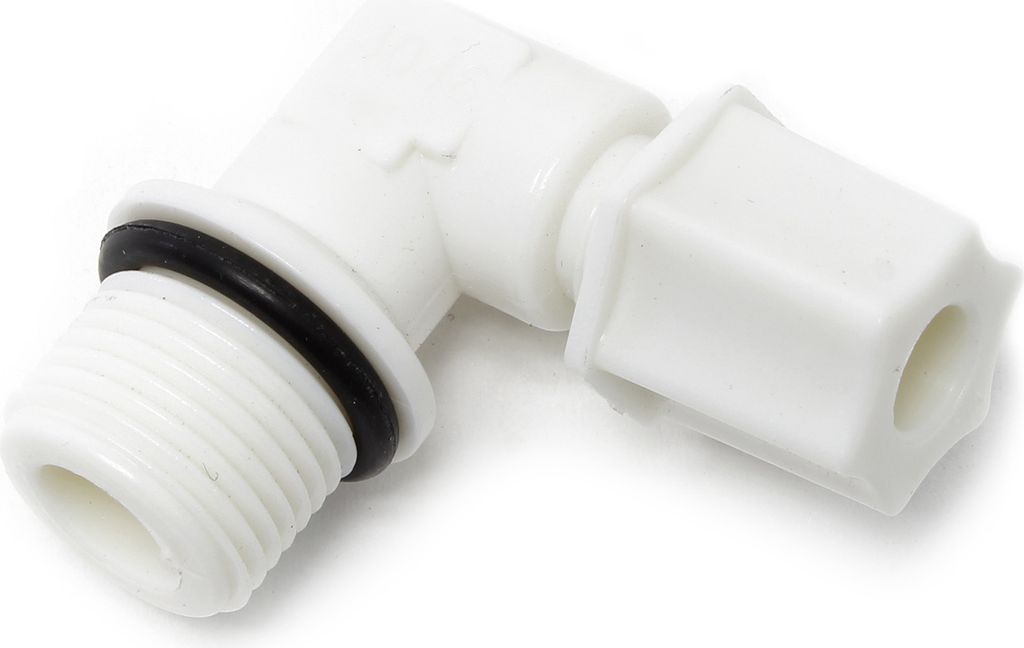 Naturewater 90° Jaco Fitting für Schlauch 6,35 mm (1/4") und mit 16,41 mm (3/8") AG, für Trinkwasser Ultrafiltration Mikrofilter Umkehrosmose (RO)