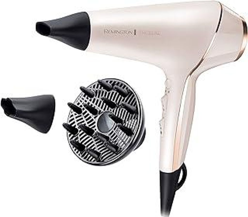 Remington Haartrockner Profi Ionen PROluxe (2400W, 150km/h, 3 Stylingaufsätze, OPTIheat-Technologie für lang anhaltende Styling-Ergebnisse, Ionen...