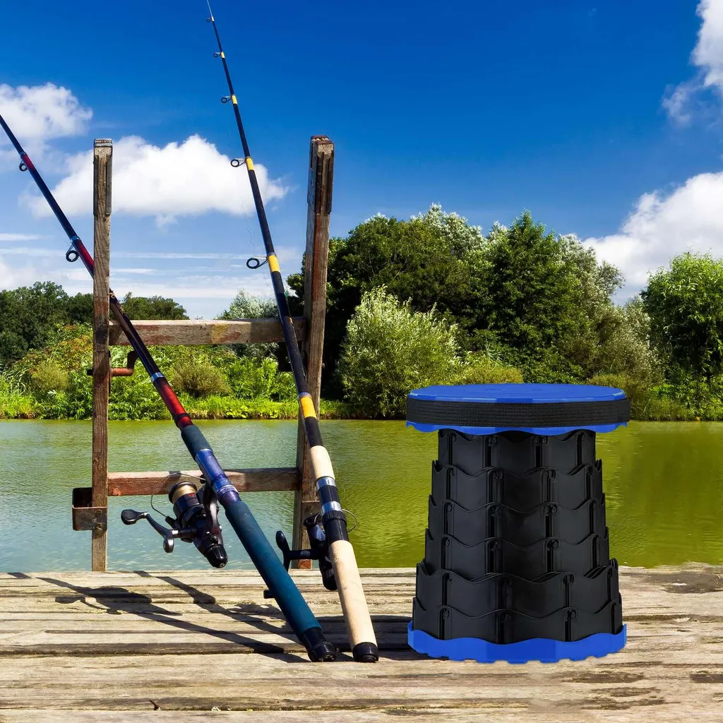 Tabouret Télescopique de Camping Pliable et Robuste - Modèle Hauteur Réglable
