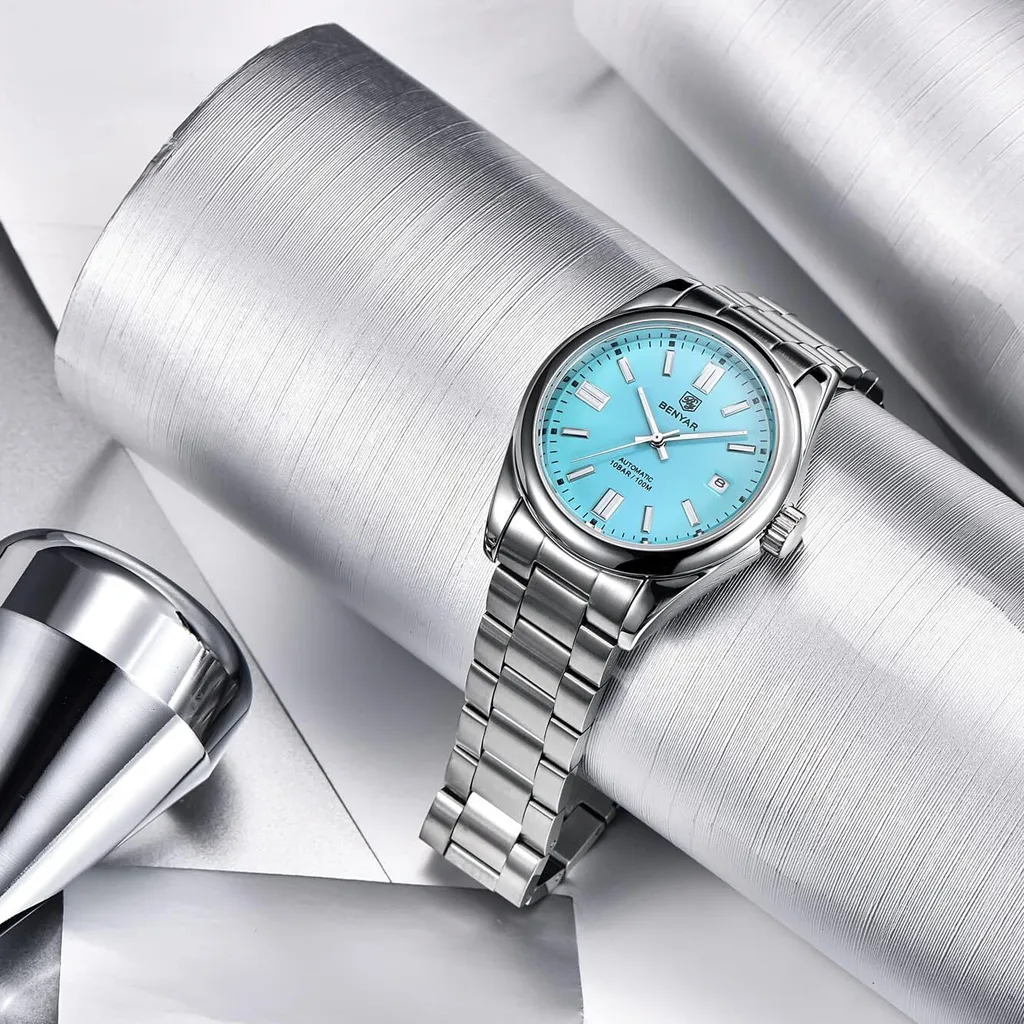 Orologio Meccanico Automatico da Uomo - Acciaio Inox e Data - 3