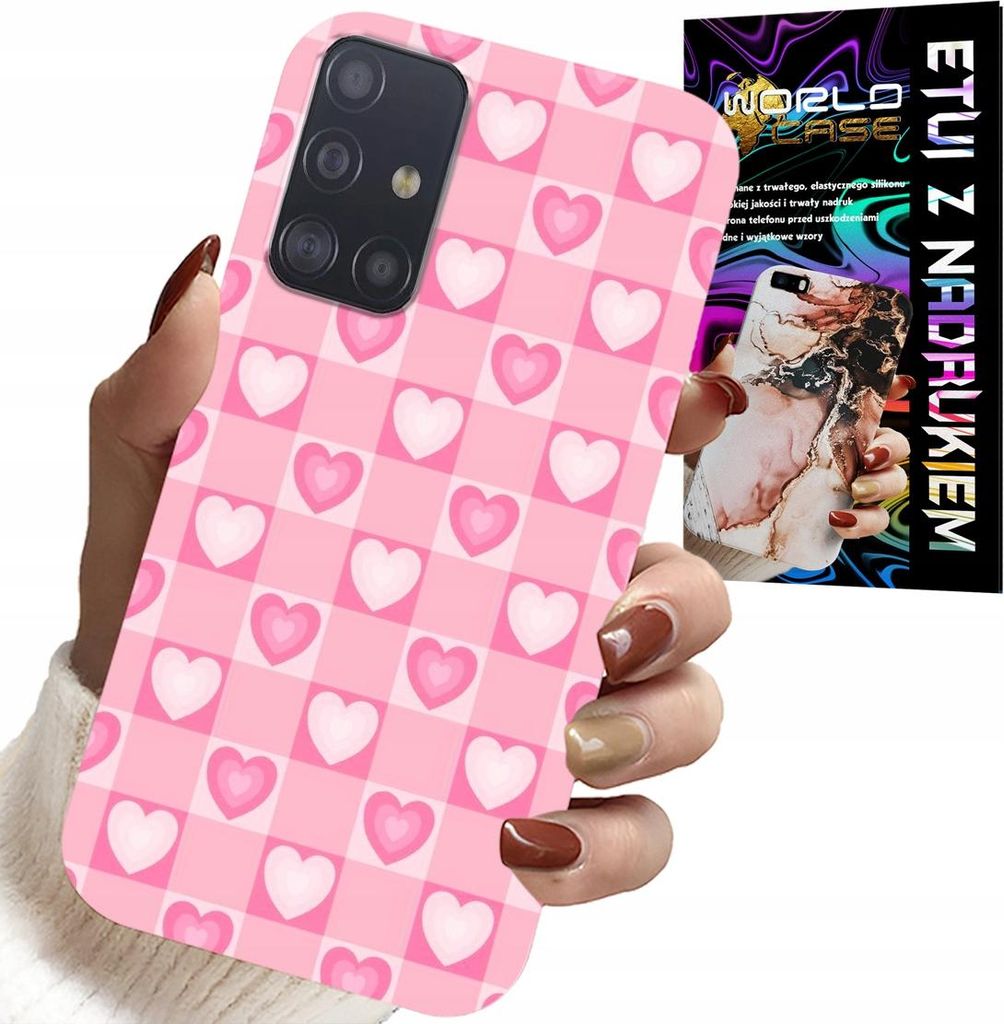 Fall Für Samsung Galaxy M31S - Herzen Überprüfen Rosa Fall + Glas