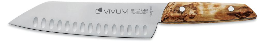 F.DICK Santoku VIVUM avec lame de 18 cm à lame alvéolée Image du produit 