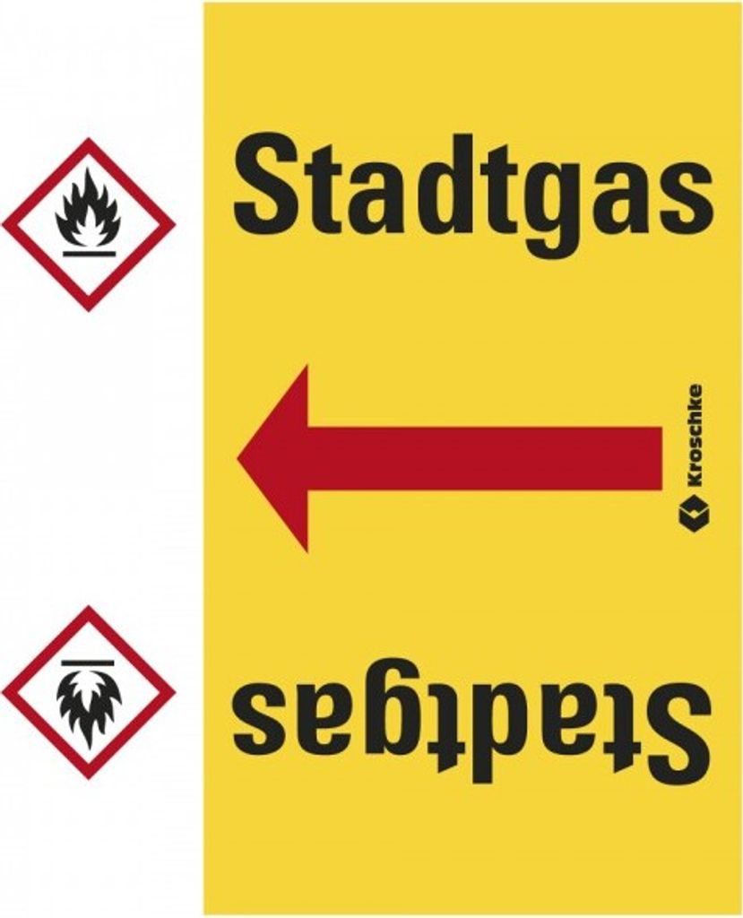 Dreifke Rohrleitungsband Stadtgas, praxisbewährt, ab Ø 50mm, gelb/schwarz, 3...