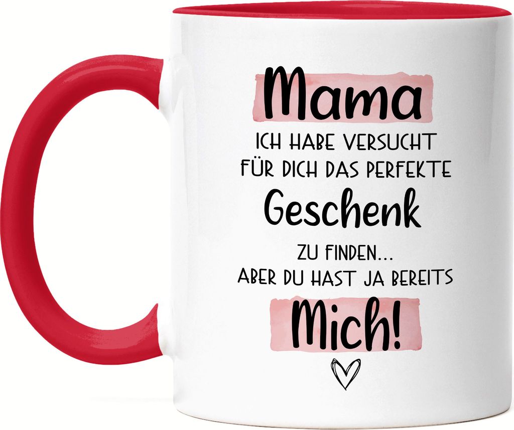 Mama Geschenk Tasse Rot Mit Spruch Muttertag Humor Sarkasmus Geschenkidee Spruch-Tasse Rot