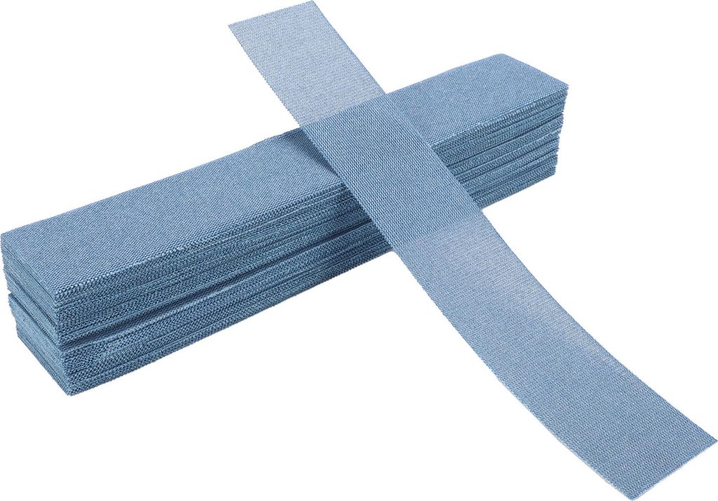 50 Stk. Schleifscheiben Nass Trocken Wasserdicht Klett-Schleifpapier für Holzbearbeitung, Automobil-Restauration 70x400mm 80 Körnung Blaue Kerami...