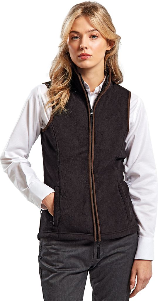 Premier - "Artisan" Weste für Damen RW8190 (XL) (Schwarz/Braun)