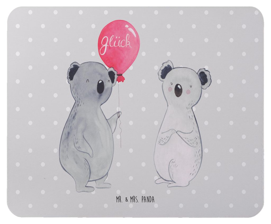 Mr. & Mrs. Panda Mauspad Koala Luftballon - Grau Pastell - Geschenk, Party, pc, Mousepad, Mouse Pad, mousematte, Geburtstag
