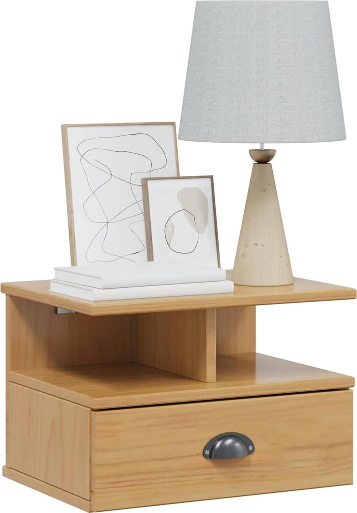vidaXL Nachttisch HILL Honigbraun 40 x 31 x 27 cm Massives Produktbild 