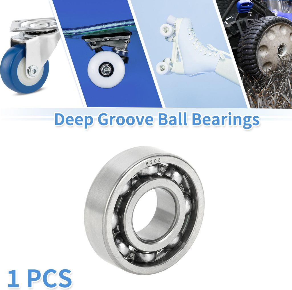 6203 Rillenkugellager Kugellager Geschmierte Lager Offene Bauform 17x40x12mm Silberton