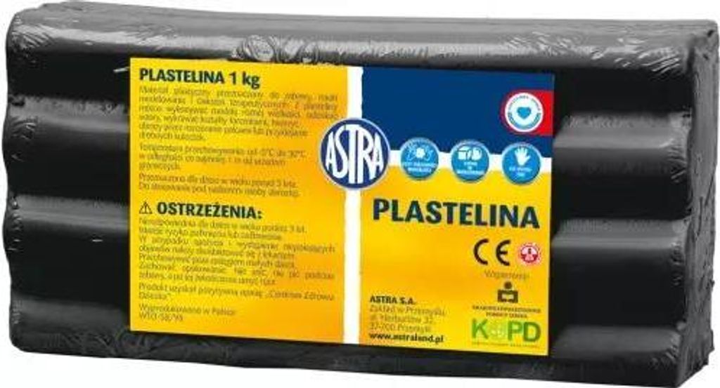 Plastilina ASTRA 1kg - Massa plastica nera affidabile per Immagine del prodotto 