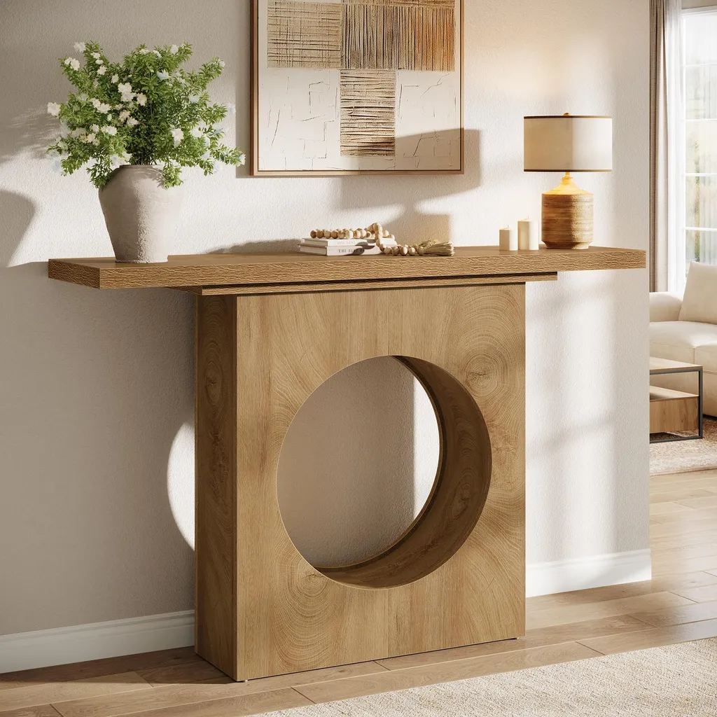 Table d'appoint Tribesigns 105 cm bois rustique console d'entrée chic - 6
