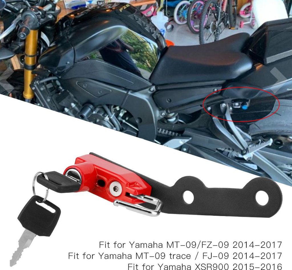 Helmschloss-Montagehaken aus Aluminiumlegierung, Motorrad-Umrüstung, passend für Yamaha MT-09 FZ-09 FJ-09 XSR900