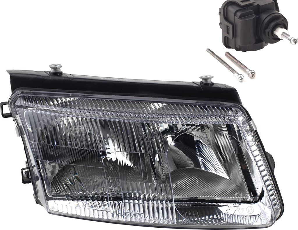 Johns, Scheinwerfer passend für VW Passat 97 3B 96-00 FF H7 H1 Rechts inklu. Stellmotor 1H0941295E 1H0941295C 4A0941295 3B0941018R 3B0941018K