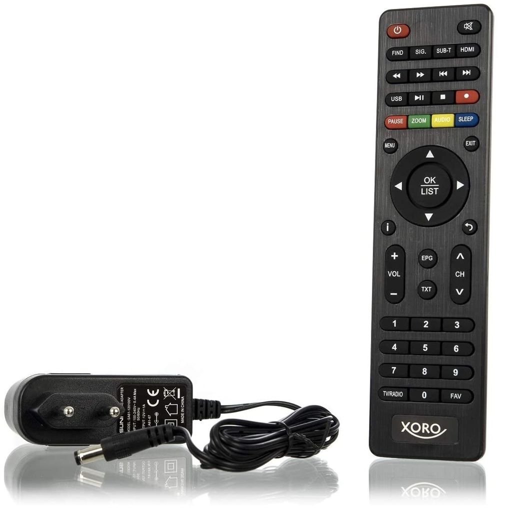 Konvolut XORO HRT 8720 DVB-T2 HD Receiver Antenne Netzteil HDMI Kabel Bed-Anleit 