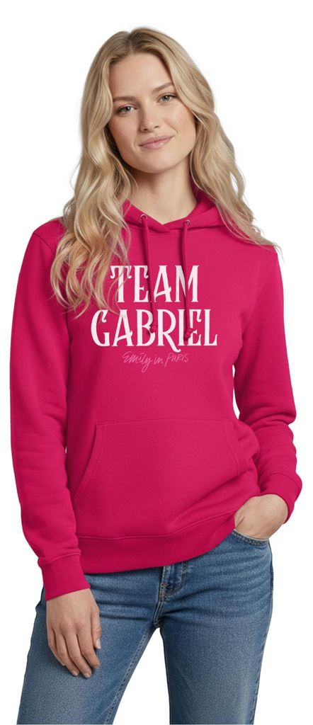 Spreadshirt Emily In Paris Team Gabriel Damen Hoodie, L, dunkles Pink