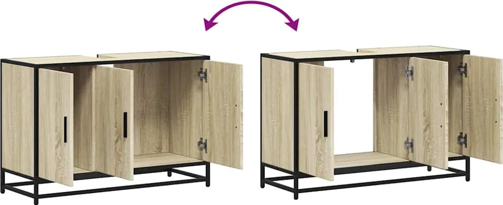 Miglior Mobile Bagno 90cm SYFAX Rovere Sonoma | Qualità Massello - 8