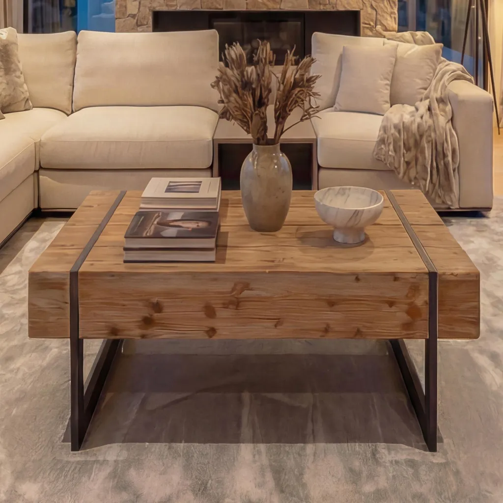 Table basse solide en sapin massif rustique : finissez-en avec le mobilier fragile
