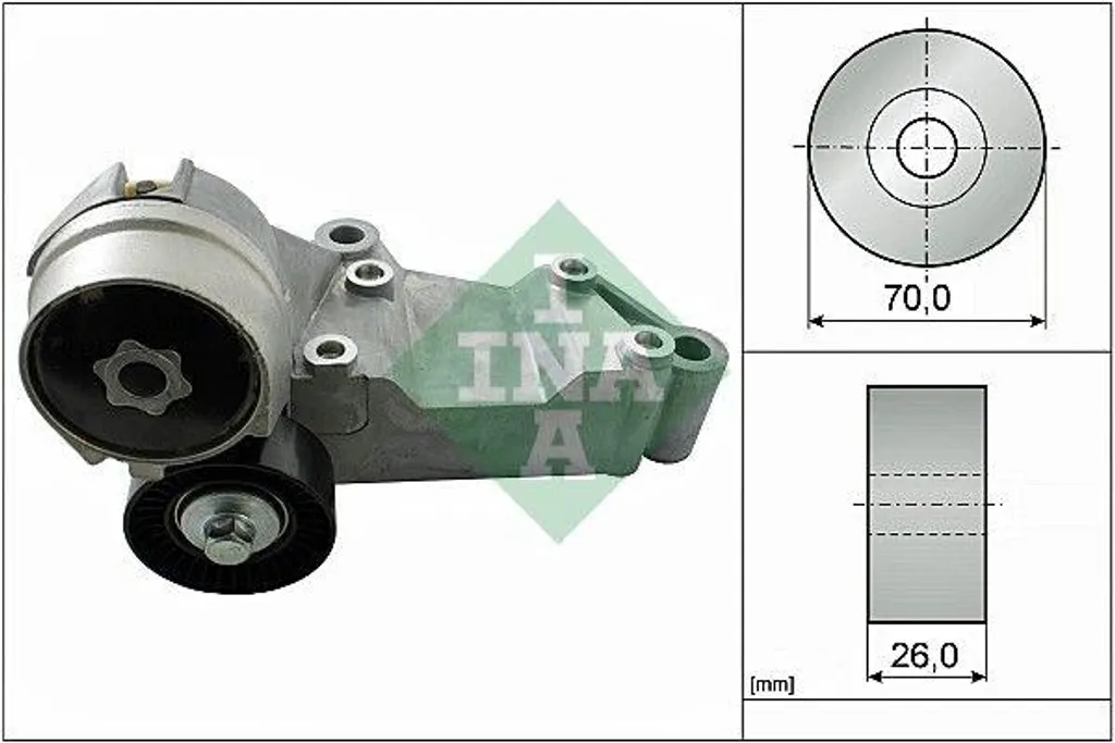 Tendeur de courroie INA pour réparation moteur Ford Focus et Transit