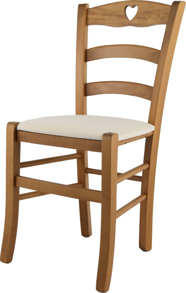 t m c s Tommychairs - Stuhl CUORE für Küche und Esszimmer, Robuste Struktur aus lackiertem Buchenholz im Farbton Eichenholz und gepolsterte Sitzf...