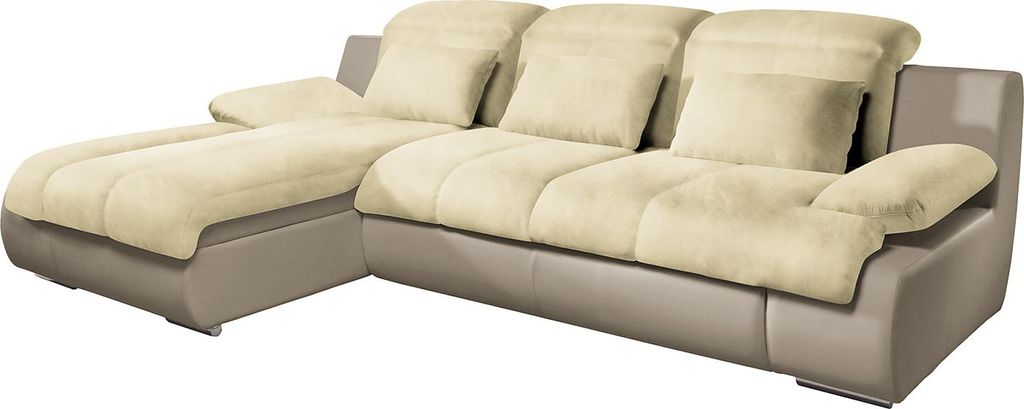 ECKSOFA mit Schlaffunktion - Kunstleder / Mikrofaser