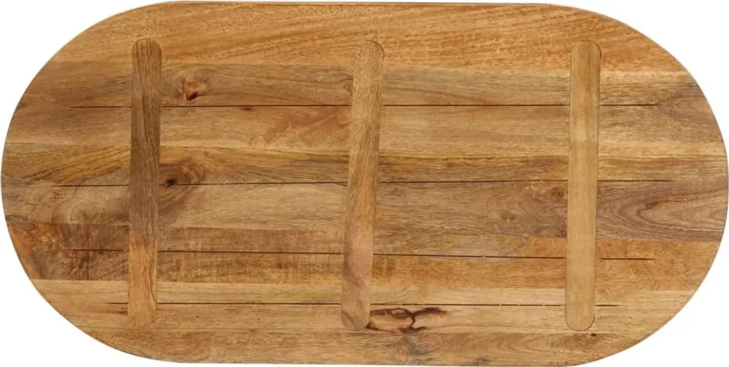 Top Tavolo Ovale SYFAX 110x50 Legno Mango Massello - Look Industrial - 3