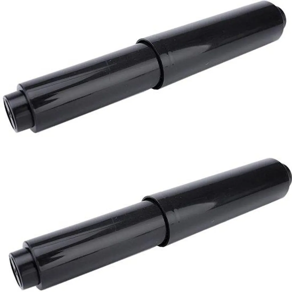 Porte-papier toilette double en plastique noir avec axe flexible robuste