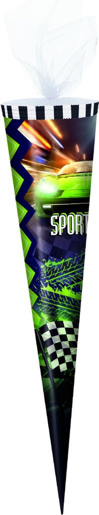 Schultüte / Zuckertüte / 50cm / rund / "Sportcar" Produktbild 