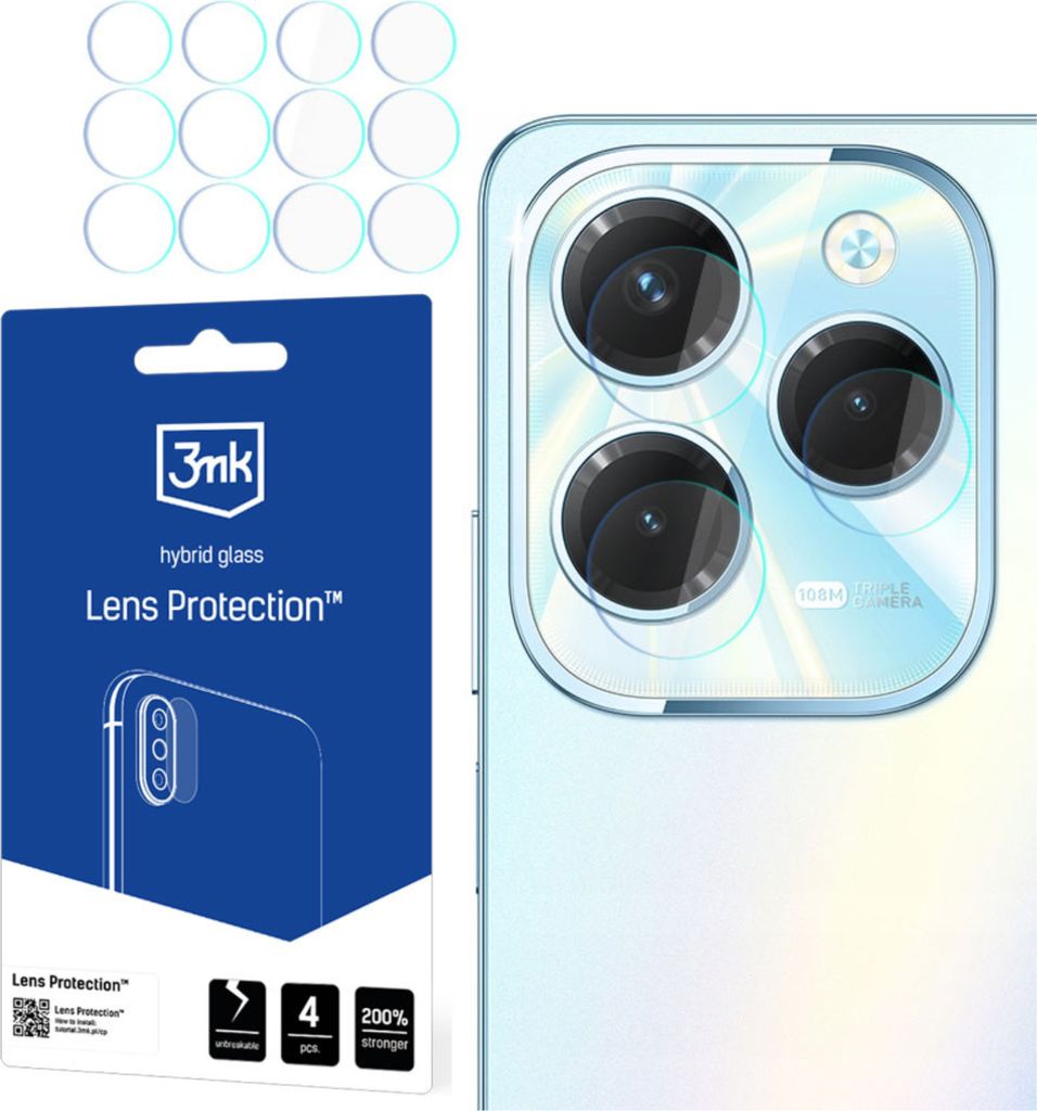 3mk Hybridglas Lens Protection für Infinix Hot 40 / Hot 40 Pro Kamera Objektiv Kameralinse 0,16mm 6H (4 Stück)
