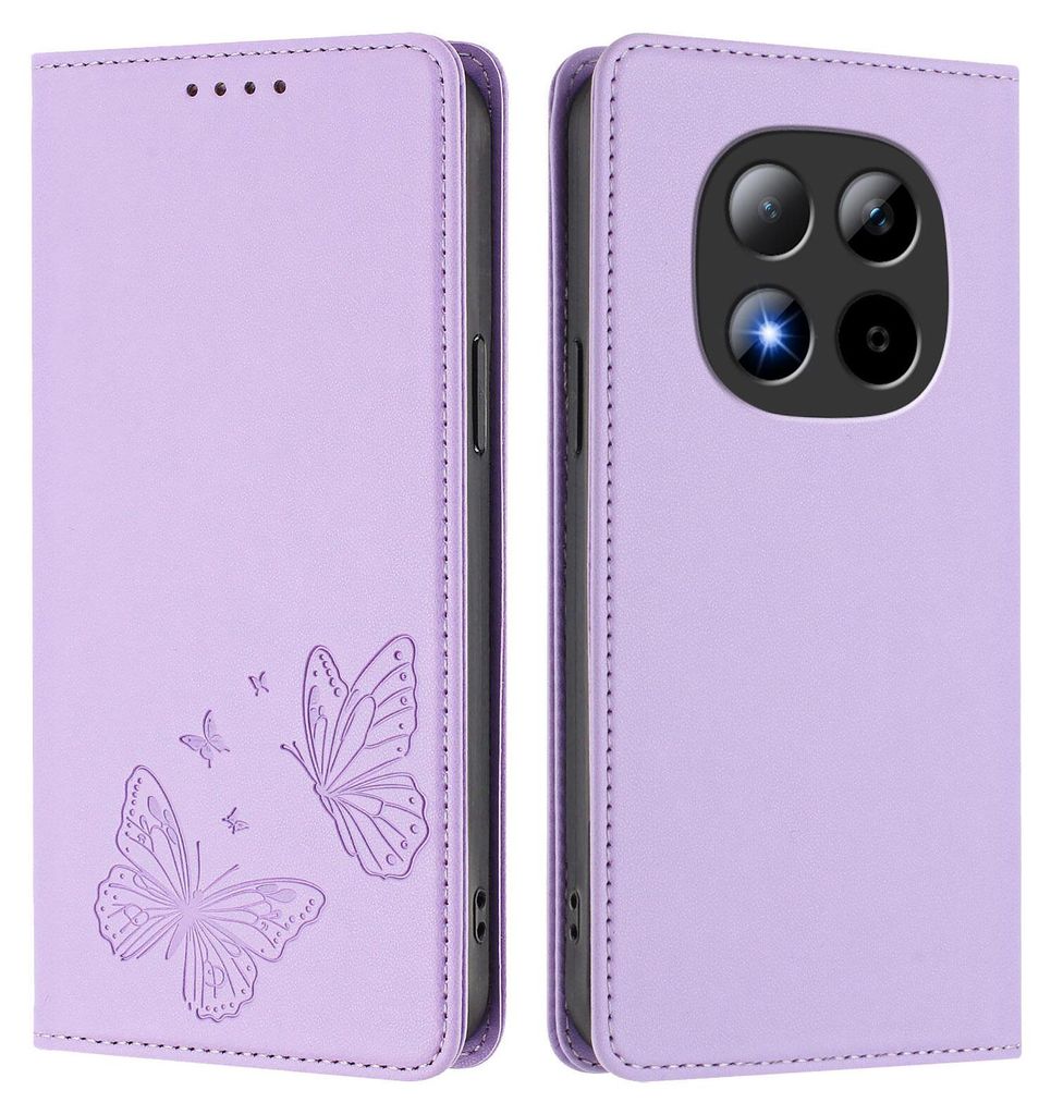 Lederhülle für Xiaomi Redmi Note 15 Pro 5G, Schmetterling Produktbild 