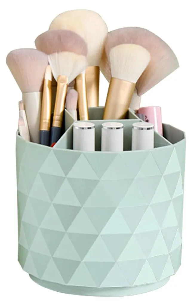 Organiseur de maquillage rotatif à 360° avec 5 compartiments verts