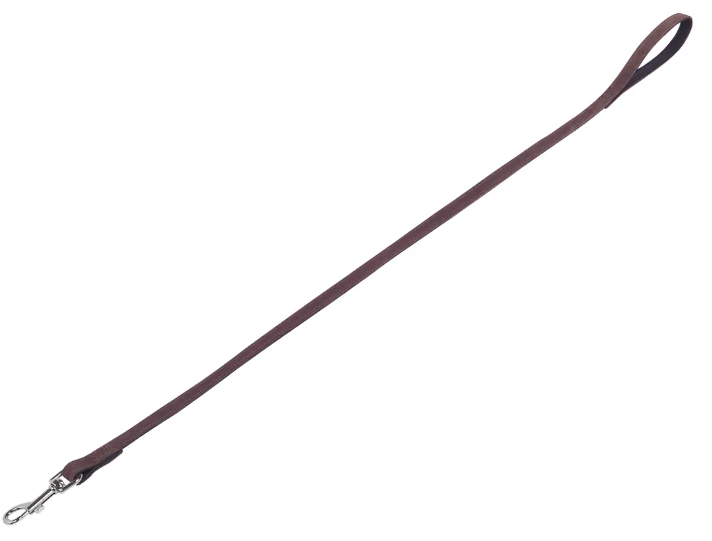 Nobby Velours Guinzaglio Pelle Marrone 14mm x 100cm - Controllo Urbano