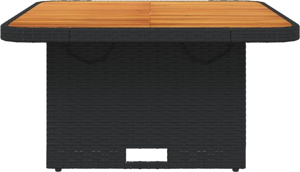 "Winterschlussverkauf "Esstisch/Outdoor Tisch - Gartentisch - moderne Design - Balkontisch - Schwarz 80x80x71 cm Poly Rattan und Akazienholz NeuMö...