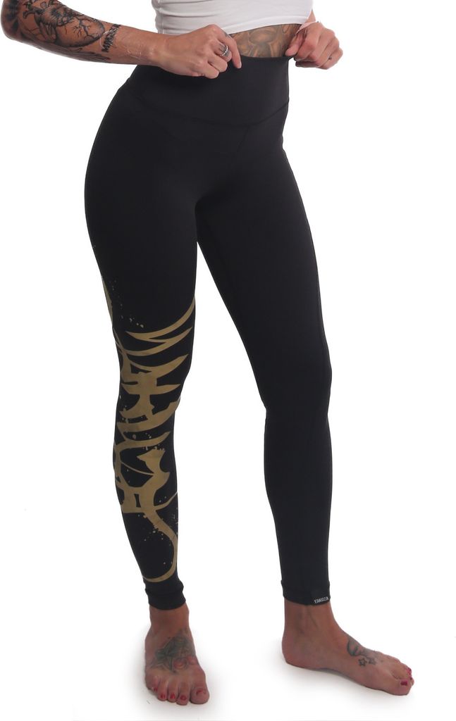 Yakuza Damen Tag Train Leggings, Schwarz, XL