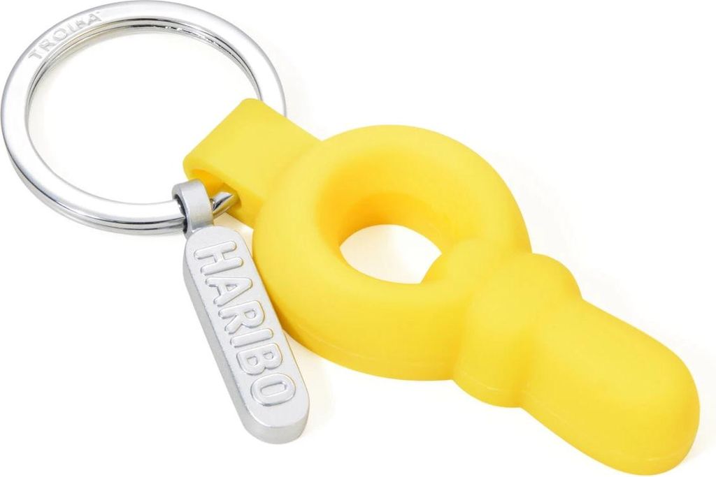 TROIKA HARIBO SCHNULLER, Schlüsselring, Silber, Gelb, Metall, Polyvinylchlorid (PVC), Abbildung, Drinnen/Draußen, Kind