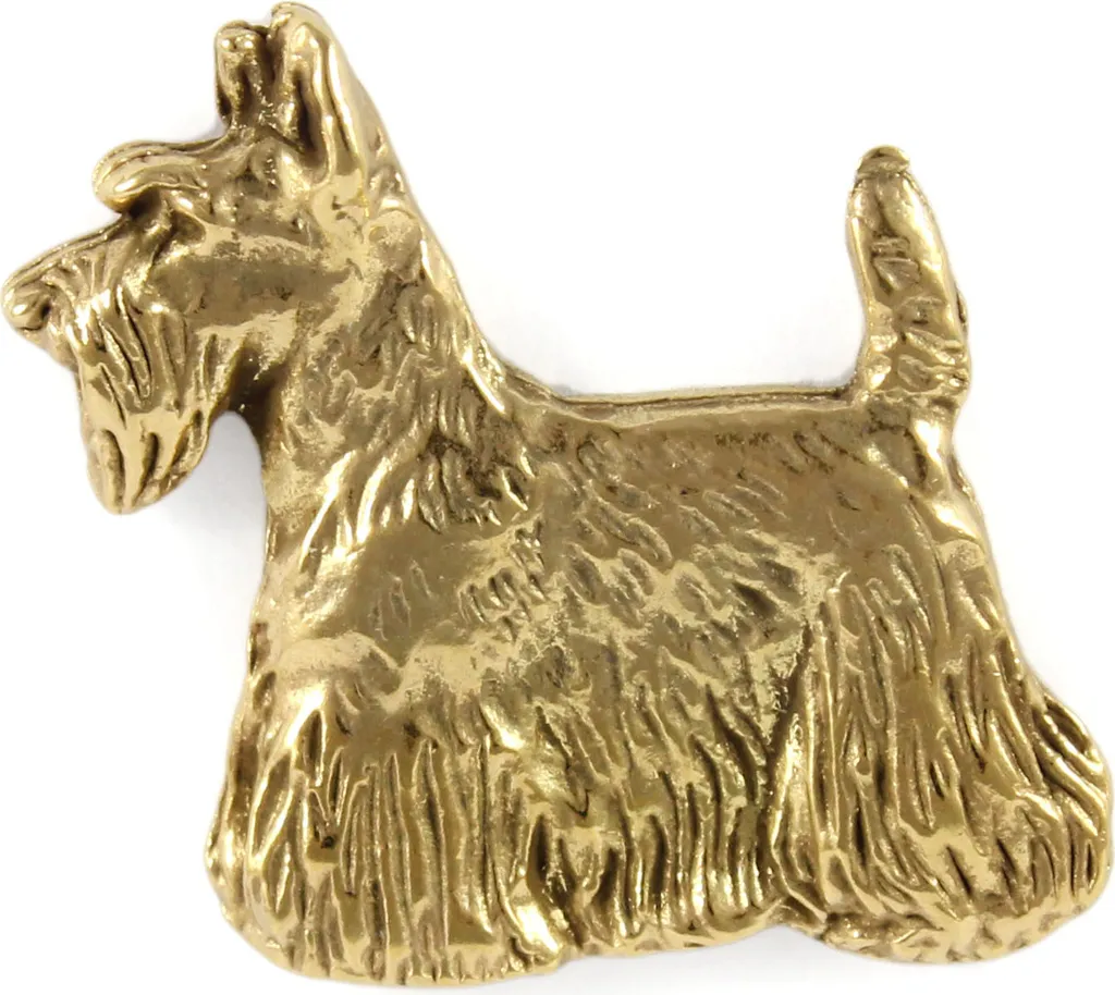 Broche dorée Terrier écossais : fini les bijoux fragiles qui se perdent