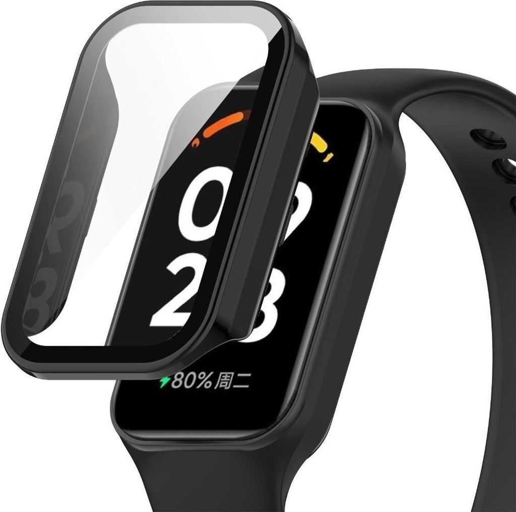 Strap-it Xiaomi Redmi Smart Band 2 Hardcase mit Glass (Schwarz)