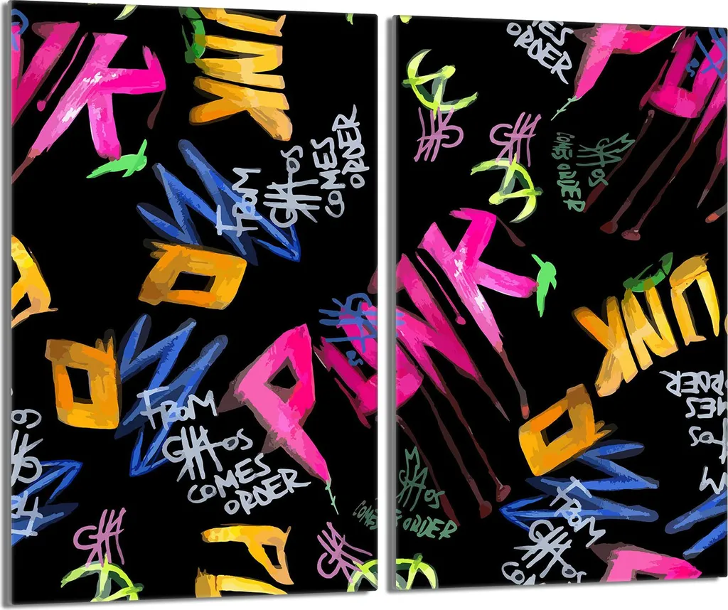 Coprifornelli Artistici 30x52 Vetro Temperato - Colori Punk Vibranti