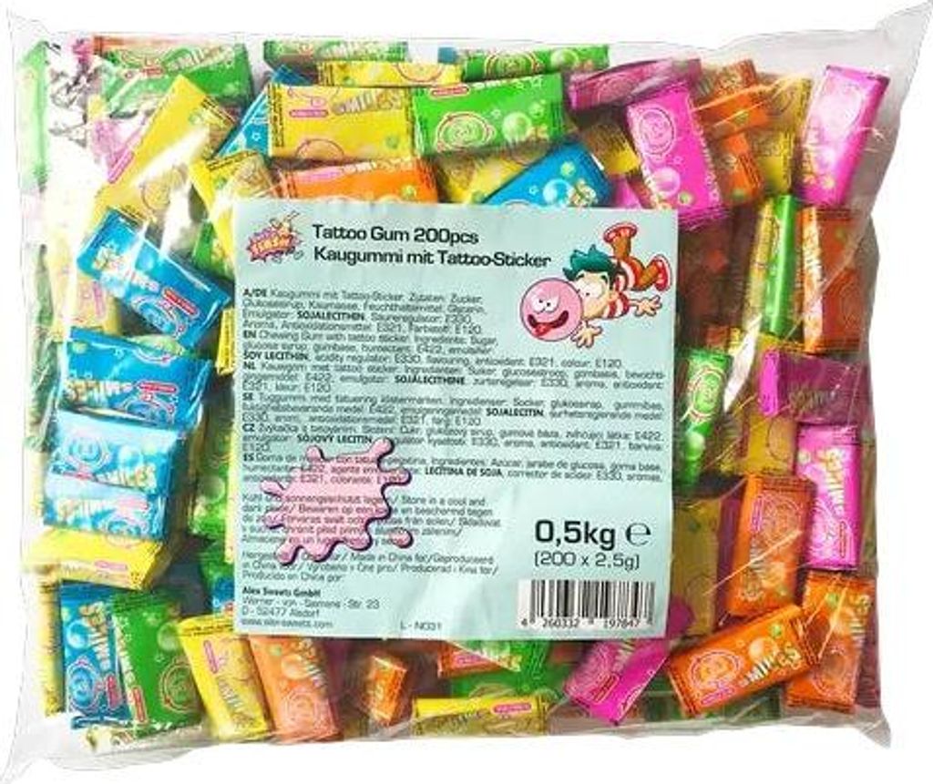 Sweet Flash Tattoo Gum 200 Stück im Beutel