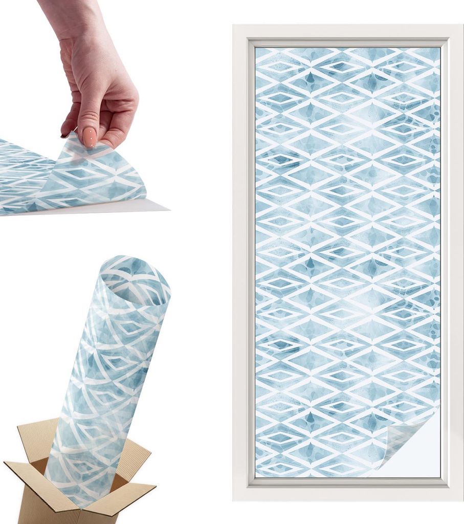 Buntglasfolie für Fenster – 116x50 cm – Stained-Glass-Fensterfolie, dekorativ & blickdicht – Selbstklebende Glasdekorfolie im Buntglas-Desig...