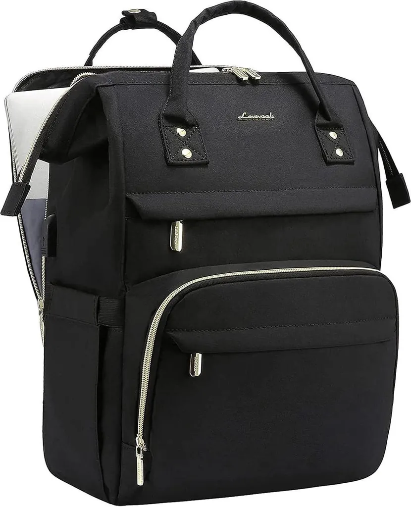 Sac à Dos Ordinateur Femme Chic 15,6 Pouces avec Port USB Coloris Noir
