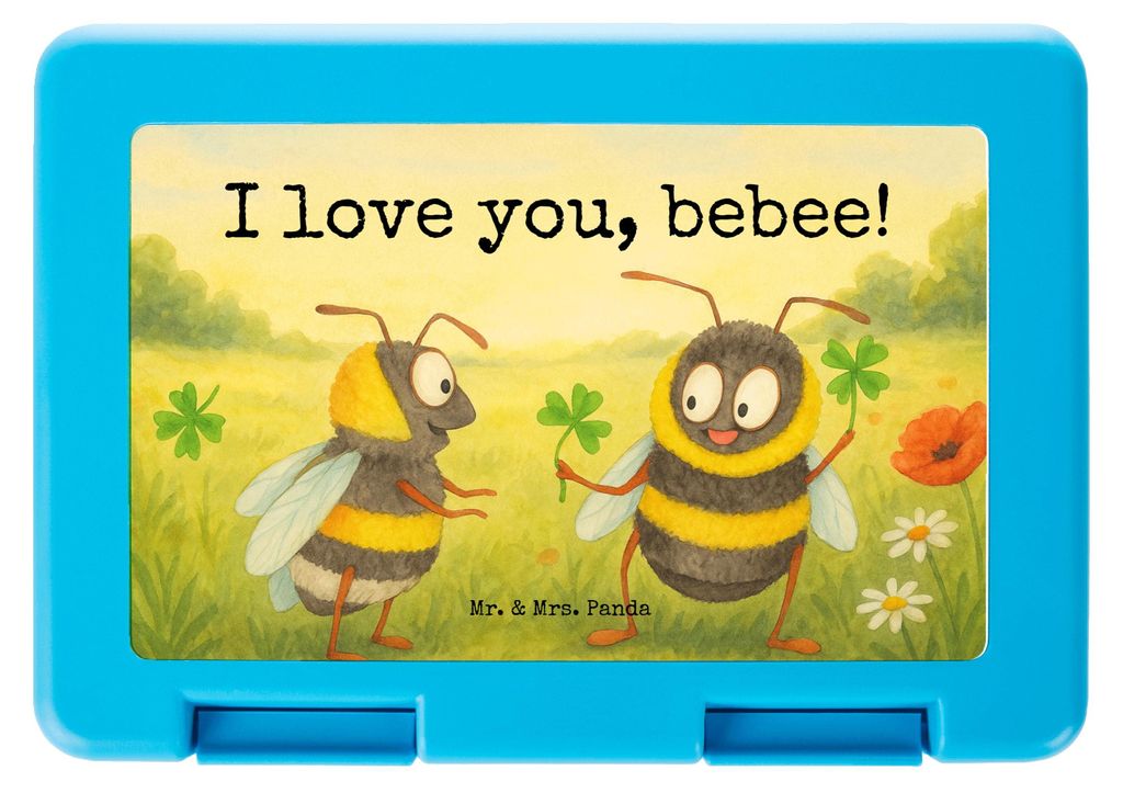 Mr. & Mrs. Panda Bentobox Bienen Paar Design - Weiß - Geschenk, Bento Box, Freundin, Jahrestag, Schildkröten, Essensbox, Snackbox, für Frauen, L...