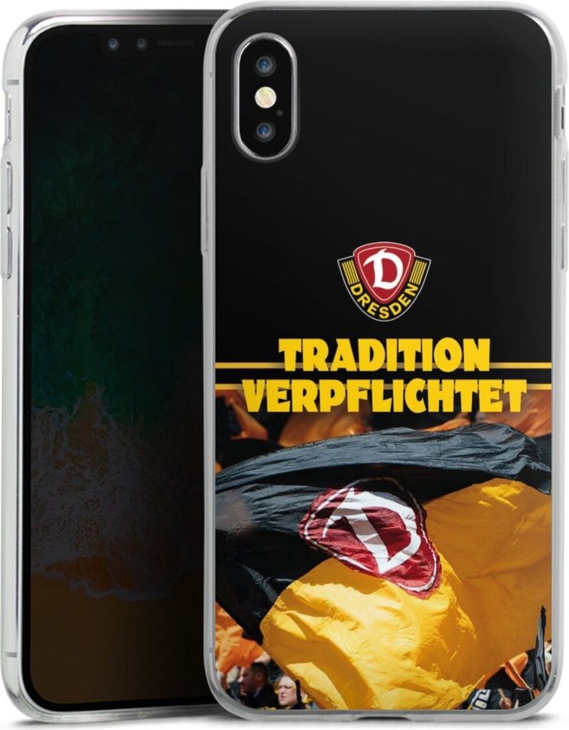 DeinDesign Slim Hülle für Apple iPhone Xs Silikon Case Ultra Dünn Handyhülle Fanartikel SG Dynamo Dresden SGD
