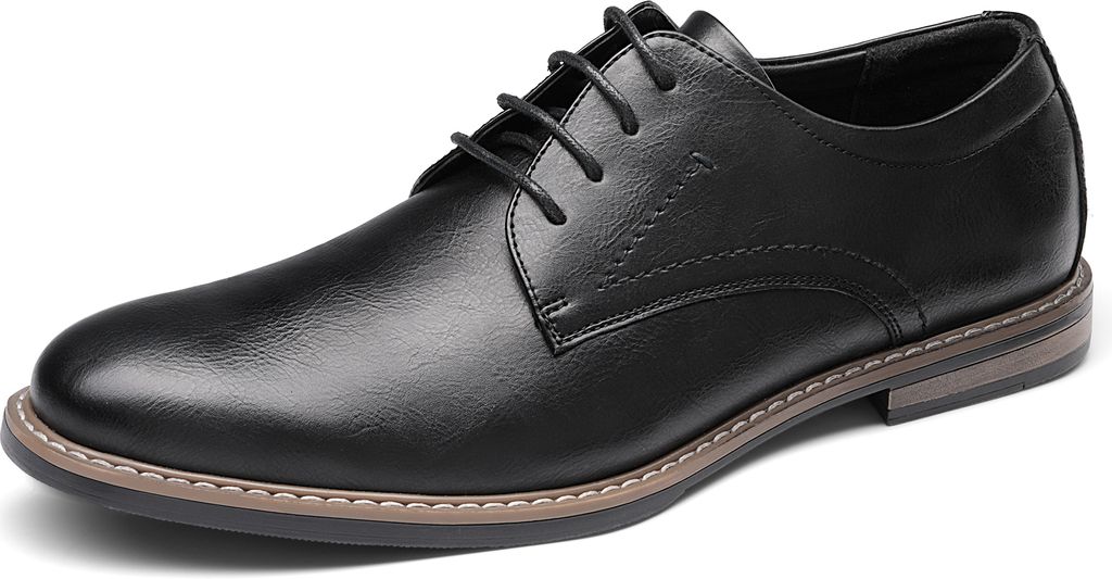 Herren Anzugschuhe Business Schnürhalbschuhe Derby Oxfords Hochzeit Schuhe, Farbe: Schwarz, Größe: 45