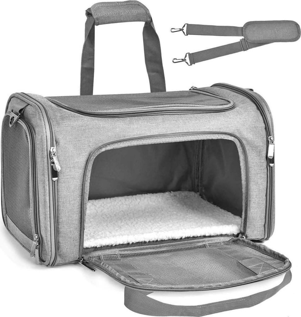 Hundenreistas - Katzenreistas - Reistas Haustiere - Reisen - Tragetasche - Flugzeug - 50x34x34cm - Grau