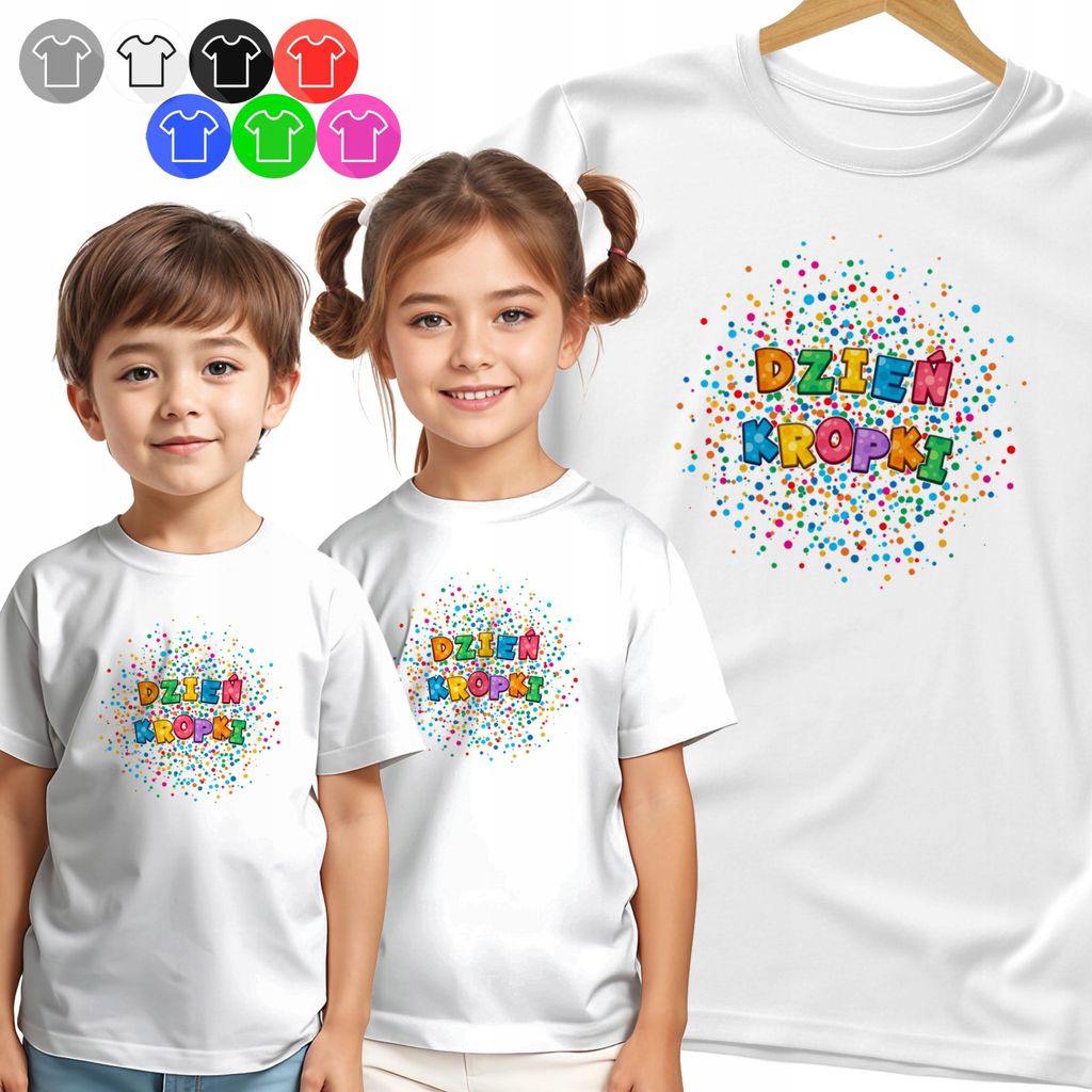 Kinder-T-Shirt - Tagsüber Polka Dots Bunte Motive - 146 L