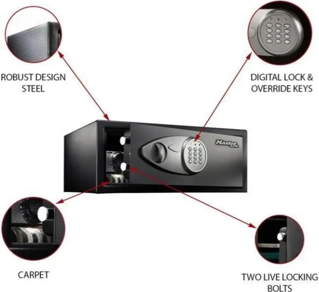 Coffre MasterLock X075ML à Code et Clé - Capacité 22L - Acier Robuste - 7