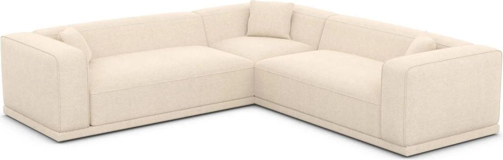 Strukturstoff Ecksofa Diora Creme
