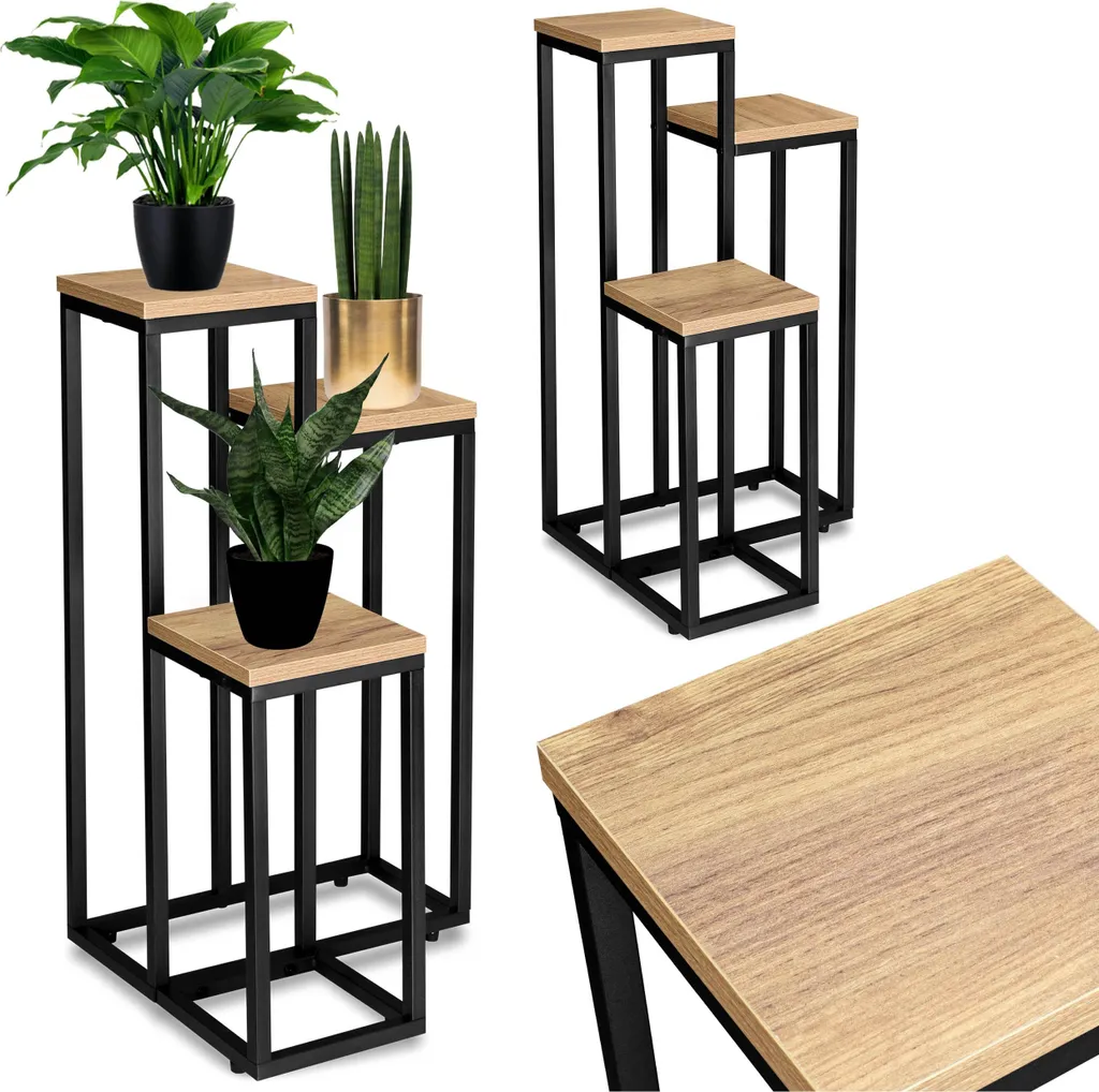 Porte-plantes Munir Craft noir en métal - Support design pour intérieur