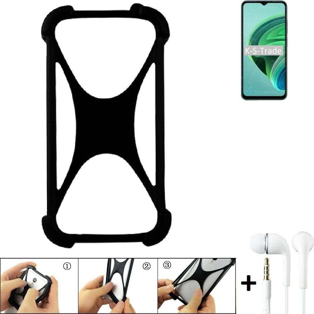 K-S-Trade Handy-Hülle + headphones kompatibel mit Xiaomi Redmi 10 5G Schutz-Hülle Bumper Silikon Cover Case Silikoncase Silikonbumper TPU Softcase