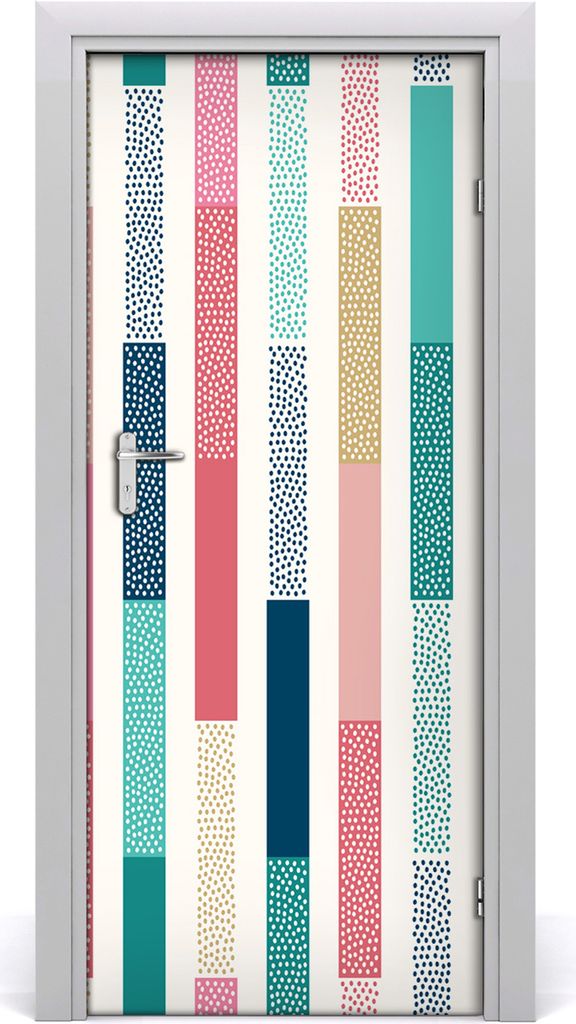 Tulup Türaufkleber 85x205 cm Dekorative Aufkleber Selbstklebend Wasserdichte Tapete Abnehmbar Schlafzimmer Wohnzimmer Wohnkultur - farbige Streifen